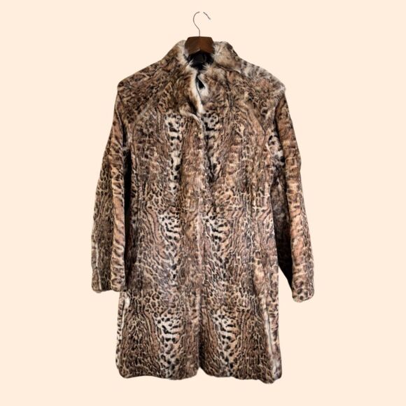 Elie Tahari Vintage Rabbit Fur Leopard Coat - Picture 1 of 10